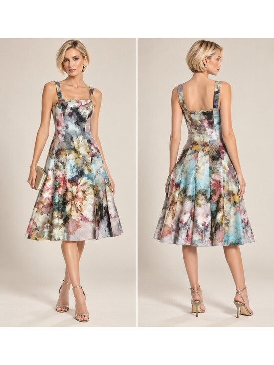 Tahari Dresses & Skirts - Tahari ASL Pink Gold Embellished A-Line Midi Dress Sz 10 NWT  Jaquard Metallic